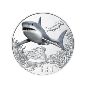 Áustria 2019 - 3 euros comemorativo - tubarão - 7/12