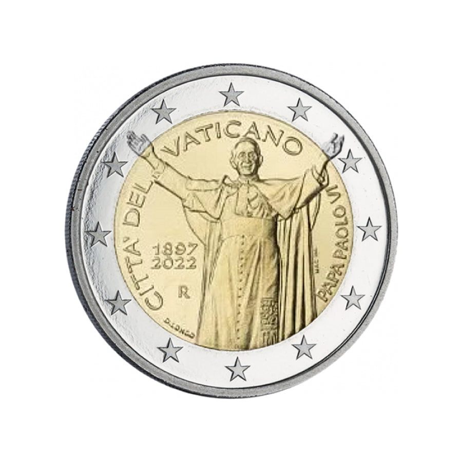 Vaticano 2022 - 2 Euro Commemorative - 125 anni di nascita di Papa Paolo VI - BU