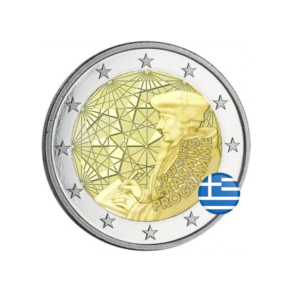Grécia - 2 Euro comemorativo - 35 anos do programa Erasmus - 2022