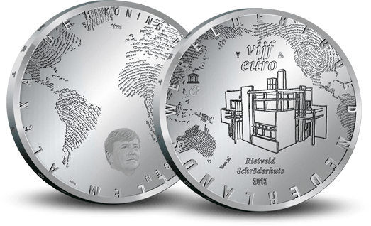 Netherlands 2013 - 5 Euro commemorative - The house of Rietveld Schröder - BU