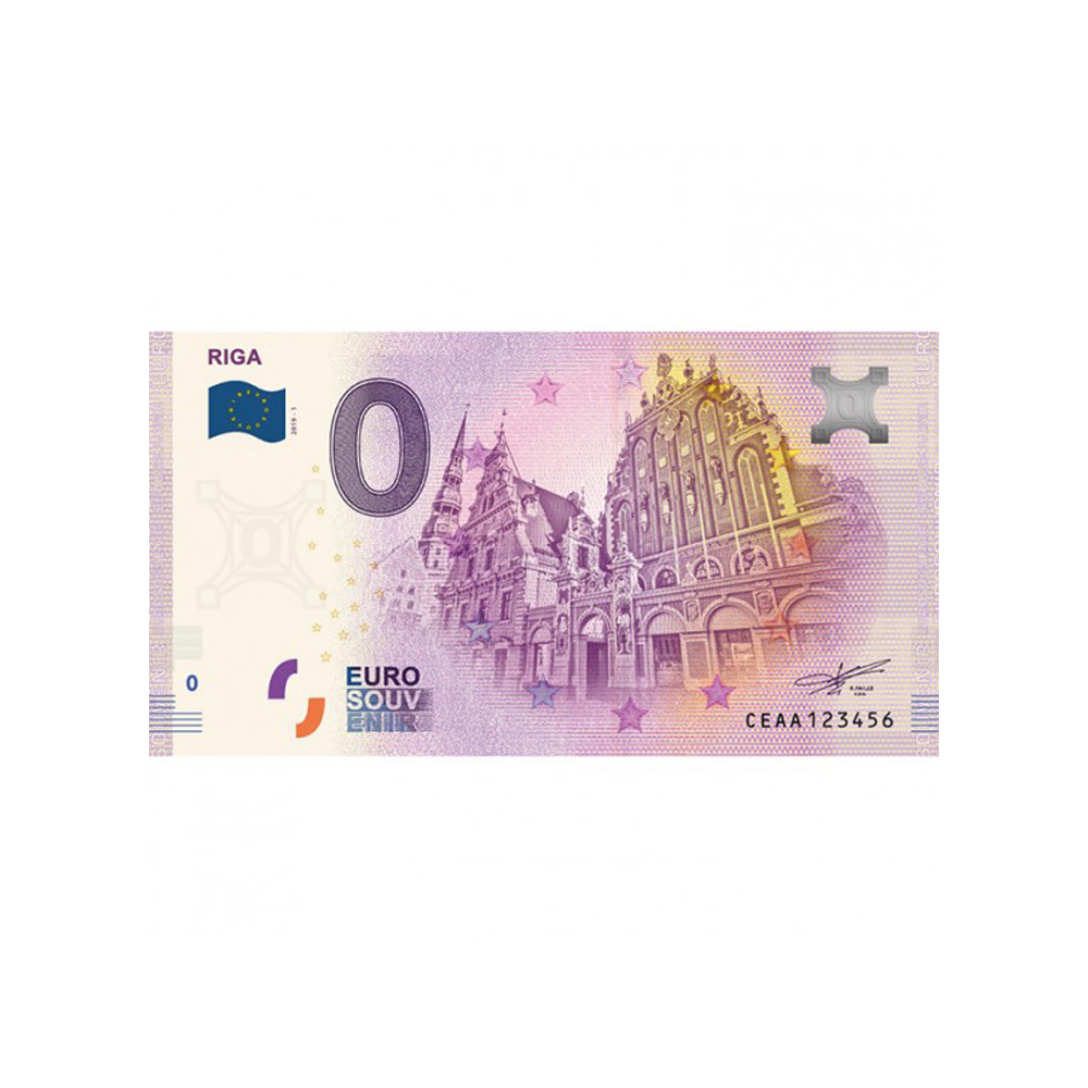 Souvenir -Ticket von Null bis Euro - Riga - Lettland - 2019