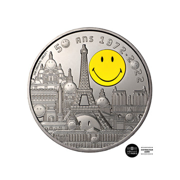 50 jaar smiley - mini -médaille onder blister - 2022