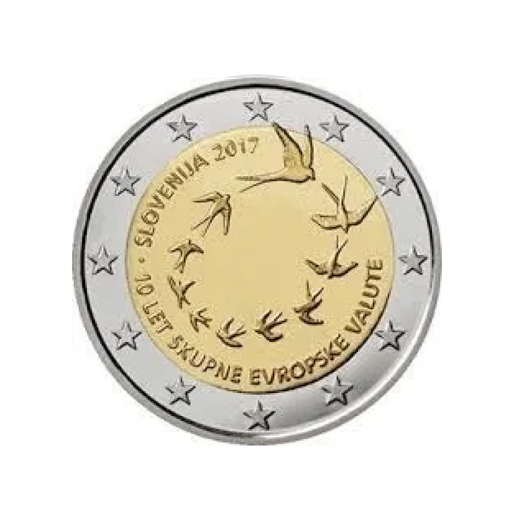 Slovenia 2017 - 2 Euro Commemorative - 10 anni di euro in Slovenia