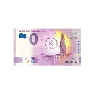 Billet souvenir de zéro euro - Torre Dos Clérigos - Portugal - 2022