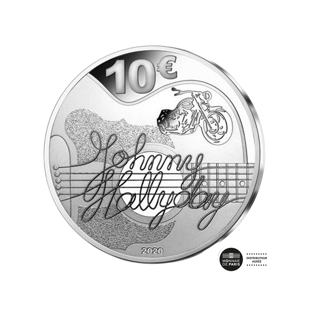 Johnny Hallyday - 60 Ans de Souvenirs Monnaie de 10 euro Argent BE - 2020