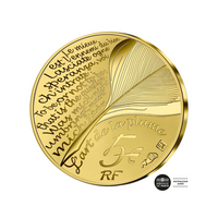 Currency of € 5 Gold - Jean de la Fontaine - L'art de la Plume - BE 2021