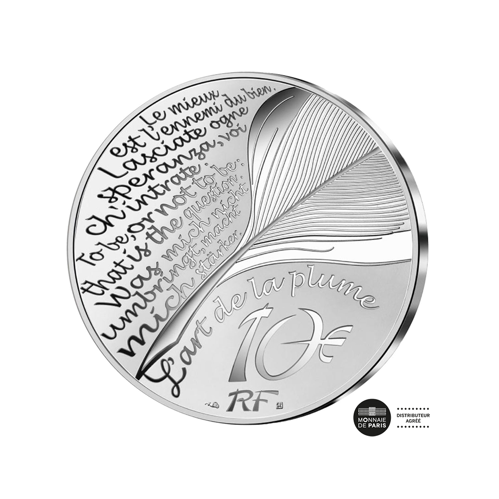 Currency of € 10 money - Jean de la Fontaine - L'art de la Plume - BE 2021