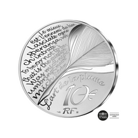 Jean de La Fontaine - L'art de la Plume - Monnaie de 10€ Argent - BE 2021