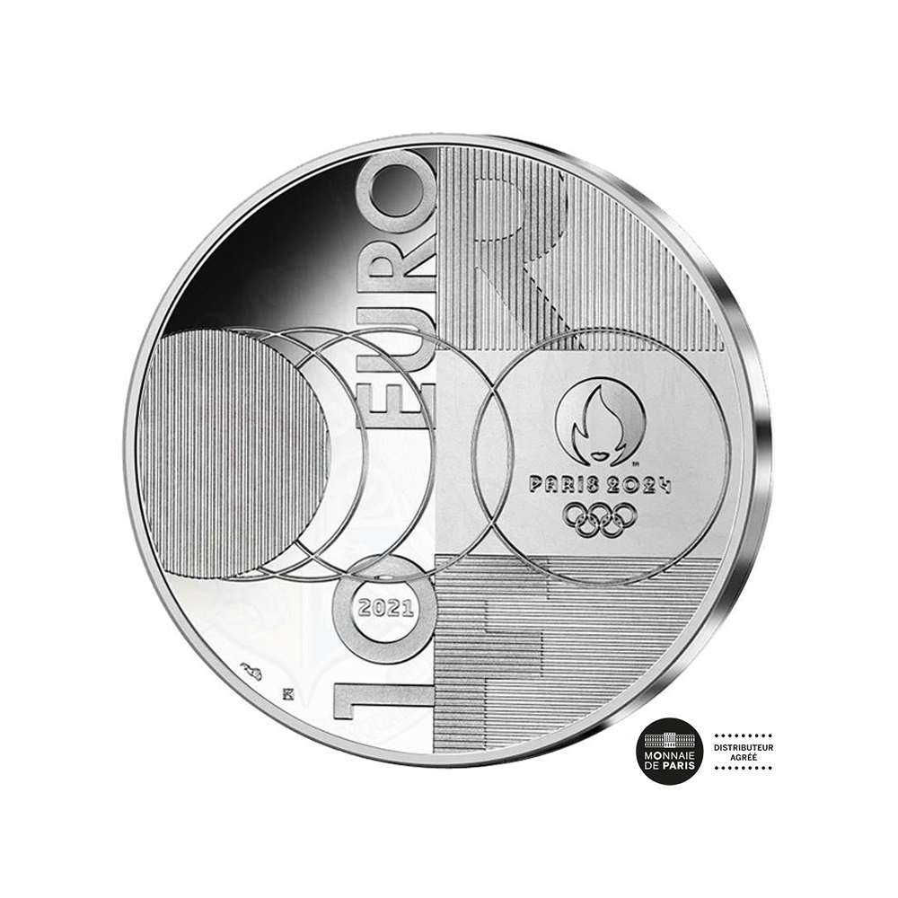 Pariser Olympischen Spiele 2024 - Handover - aus Tokio in Paris - 10 € Silber Be