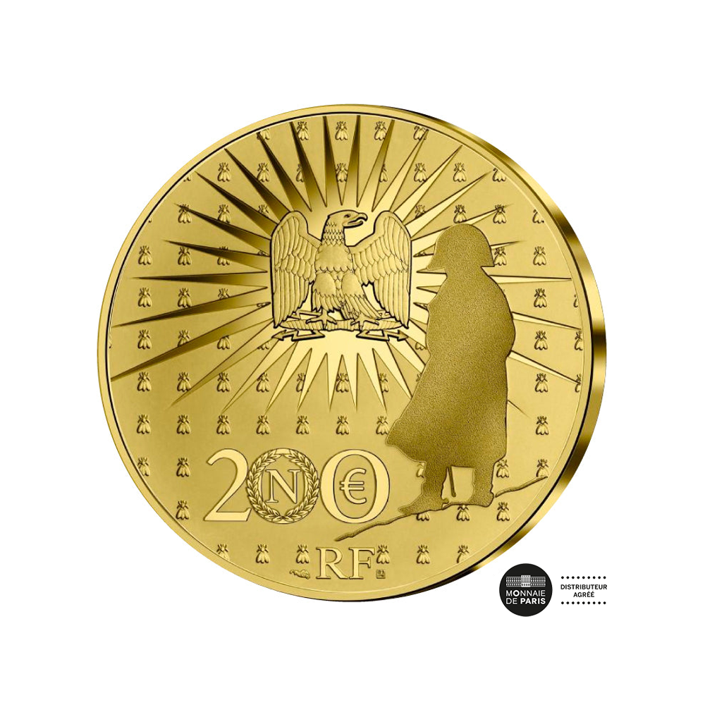 Napoleão 1º - Moeda de 200 € Gold - Bicentenário de seu desaparecimento - seja 2021