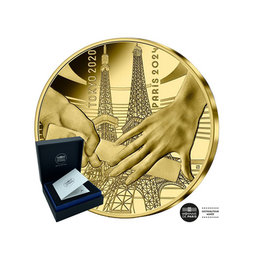 Paris Olympic Games 2024 - Handover - From Tokyo to Paris - 50 € Gold - 1/4 Oz Be