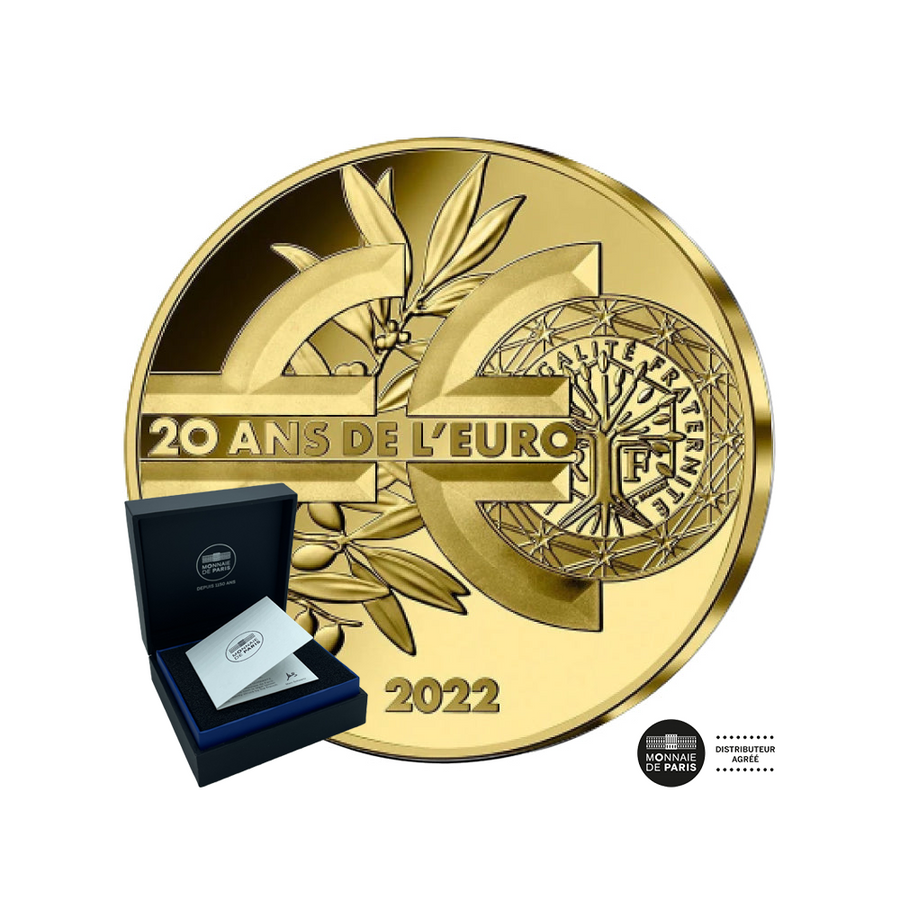 20 ans de l'euro 100 euro or BE 2022
