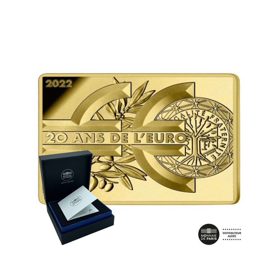 De 20e verjaardag van de euro - semeuse - valuta van € 50 goud - be 1/4oz France - 2022