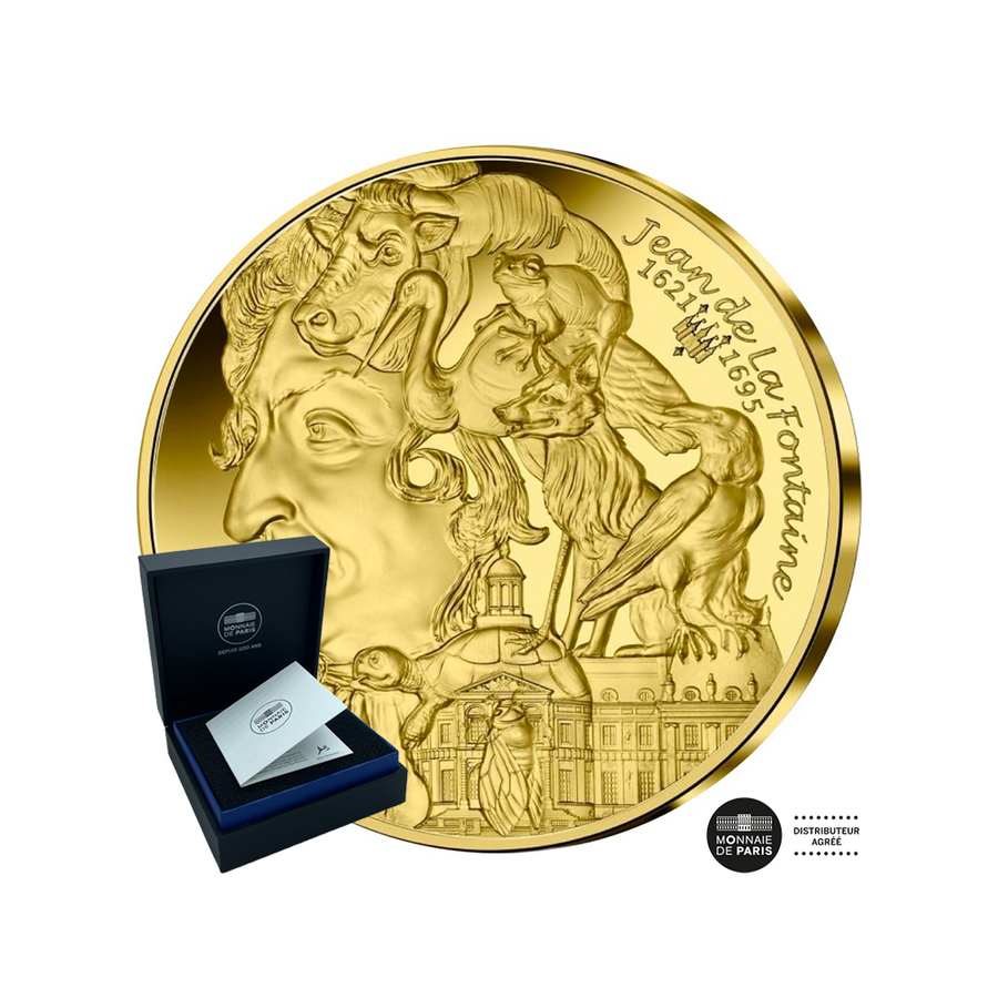 Moeda de € 5 Gold - Jean de la Fontaine - L'Art de la Plume - seja 2021