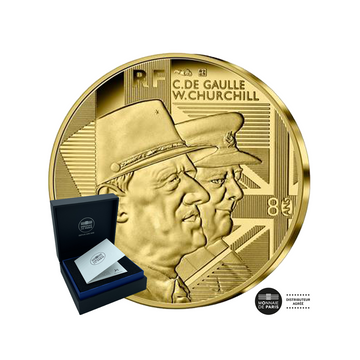 Bi -National couple - de Gaulle and Churchill - 50 € gold - 1/4 Oz Be - 2021