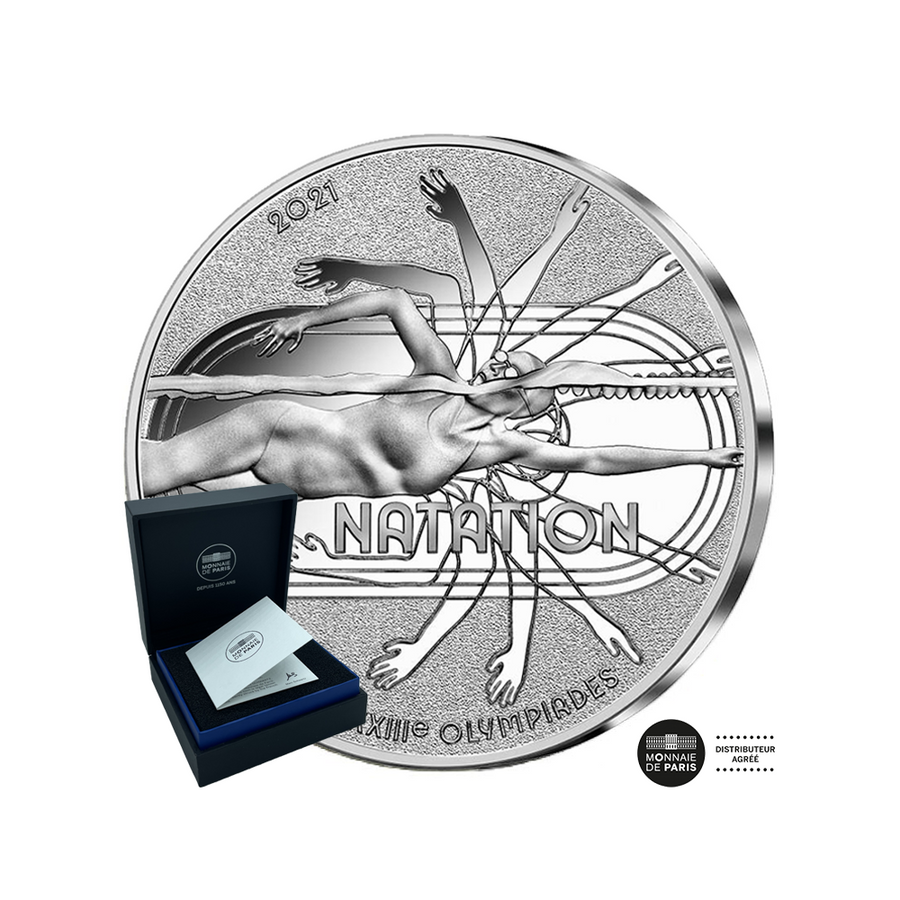 Paris 2024 Olympische Spiele - Sportserie - Schwimmen - 10 € Silber BE - 2021