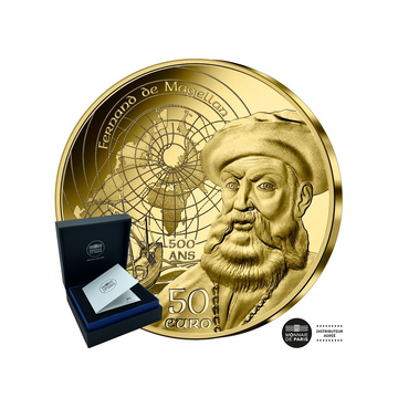 UNESCO - Currency of € 50 Gold - Magellan and Manual Age - BE 2021