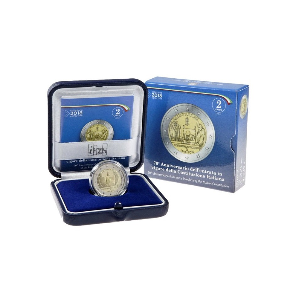 Italia - 2 Euro Commemorative - 70 ° anniversario dell'ingresso in vigore della Costituzione italiana - BE 2018