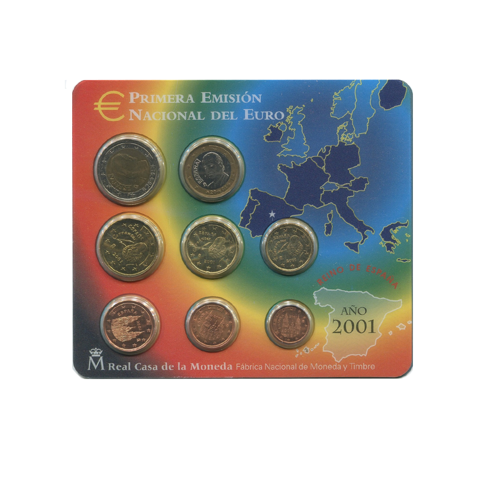 Miniset Spanien - Nacional Del Euro - BU 2001 EMISION