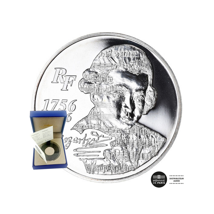 Mozart - 250eme anniversaire de sa naissance - Monnaie de 1/4 € Argent - BU 2006