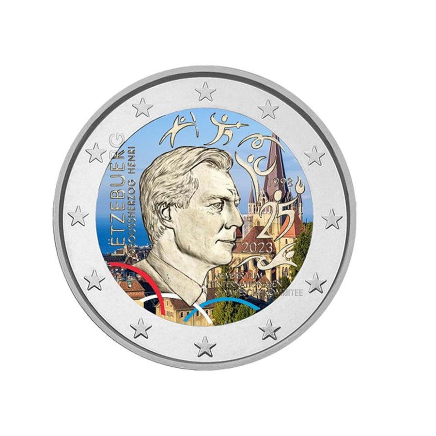 Luxembourg 2023 - 2 Euro Commémorative - 25è anniversaire de l'admission du Grand-Duc Henri comme membre du CIO - Colorisée