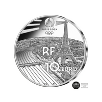 Parigi 2024 Giochi paralimpici - Les Sports Series - Tennis Gladdone - 10 Euro Silver BE - 2021