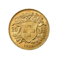 Valuta - goud - Zwitserland - 20 frank
