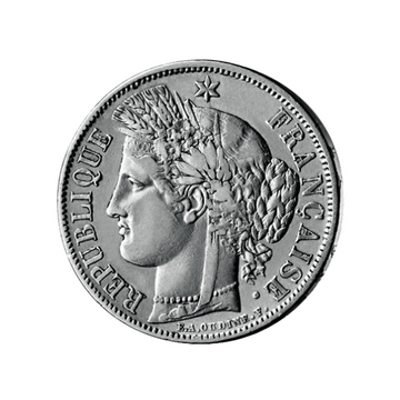 Currency 5 francs silver céres II th republic