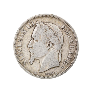Currency Napoleon III 2 frank francs
