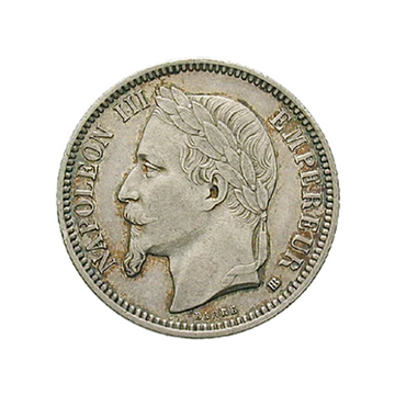 1 franc napoleon III laureate head
