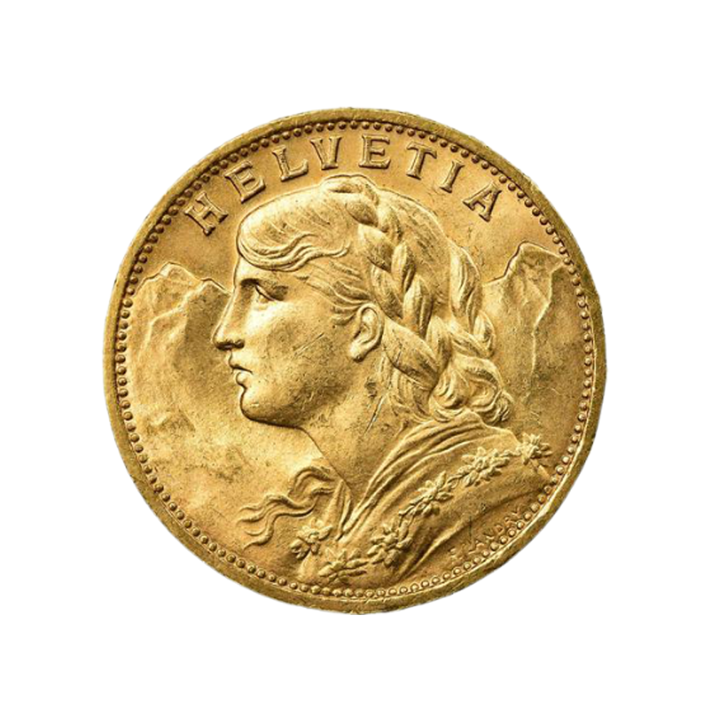 Valuta - goud - Zwitserland - 20 frank