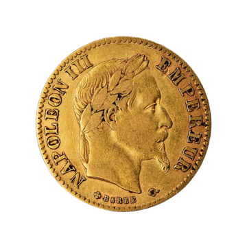 Frankreich 10 Franken Napoleon III Laurée Head - Gold