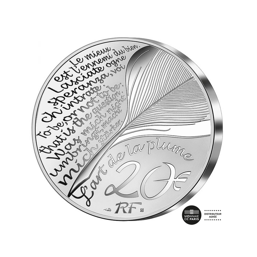 A arte da caneta - molière - 20 euros 1 oz de alívio de prata