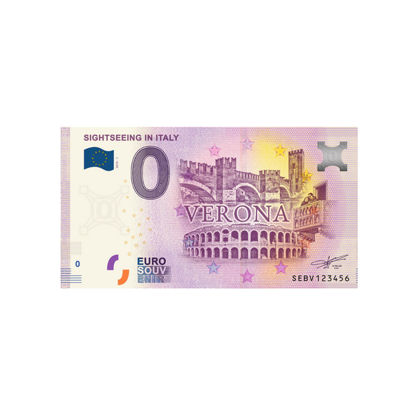 ⁣⁢Zero Euro Souvenir Banknote - Sightseeing in Italy - Italy - 2019⁤⁣