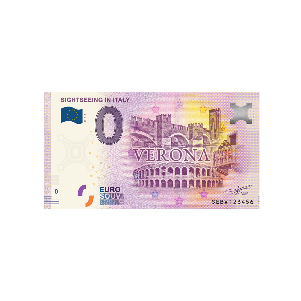 Ticket de lembrança de zero para euro - passeios turísticos na Itália - Itália - 2019