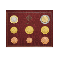 Set euro's in euro's uit de stad Vaticaan 2008 - Paus Benoît XVI - Officieel valutapakket