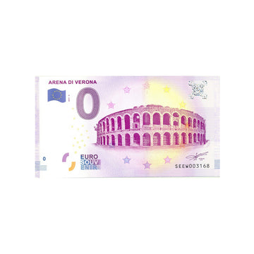 Bilhete de lembrança de Zero Euro - Arena di Verona - Itália - 2017