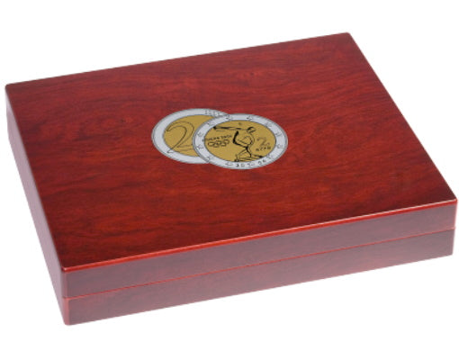 Coffret numismatique VOLTERRA trio de luxe, pour chacun 35 pièces de 2€ sous capsules