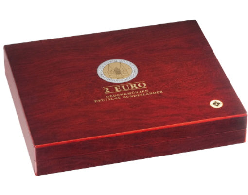 Coffret numismatique VOLTERRA TRIO de luxe, p.80 2€ états fédéraux allemands en capsules.