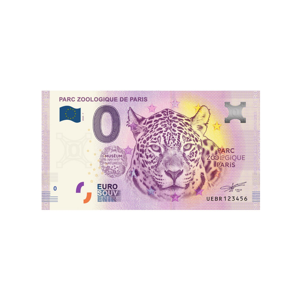 Billet souvenir de zéro euro - Parc zoologique de Paris - France - 2020