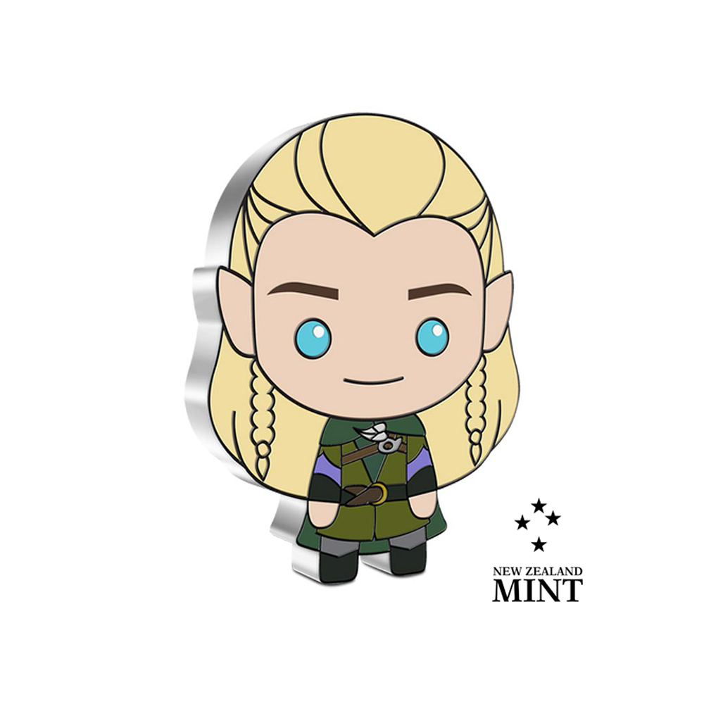 Coleção de moedas Chibi - O Senhor dos Anéis - Legolas - 2 dólares de prata