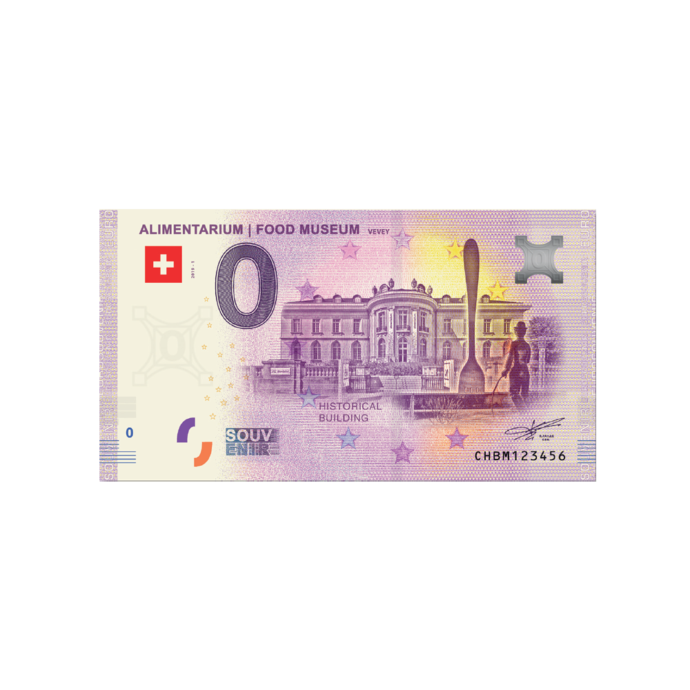 Souvenir ticket from zero euro - food food museum - switzerland - 2019