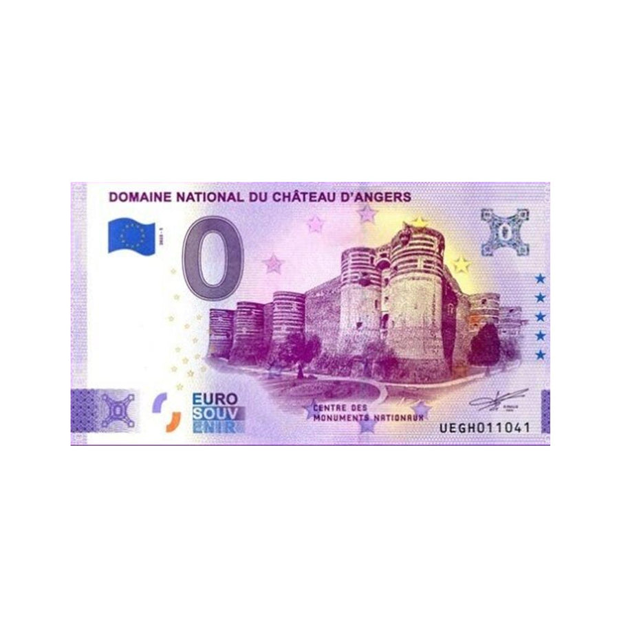 Biglietto di souvenir da zero euro - dominio nazionale del Château d'Angers - Francia - 2023