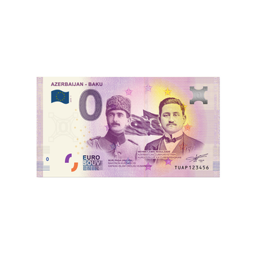 Bilhete de lembrança de zero a euro - Azerbaijão -baku - Turquia - 2019