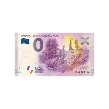 Souvenir ticket from zero to Euro - Banff National Park - Canada - 2019