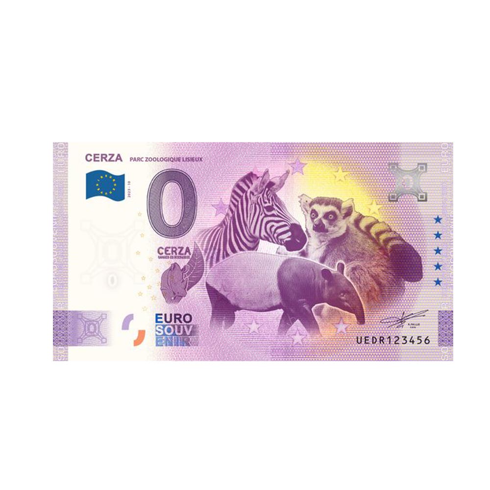 Souvenir -ticket van nul tot euro - Cerza 1 - Frankrijk - 2023