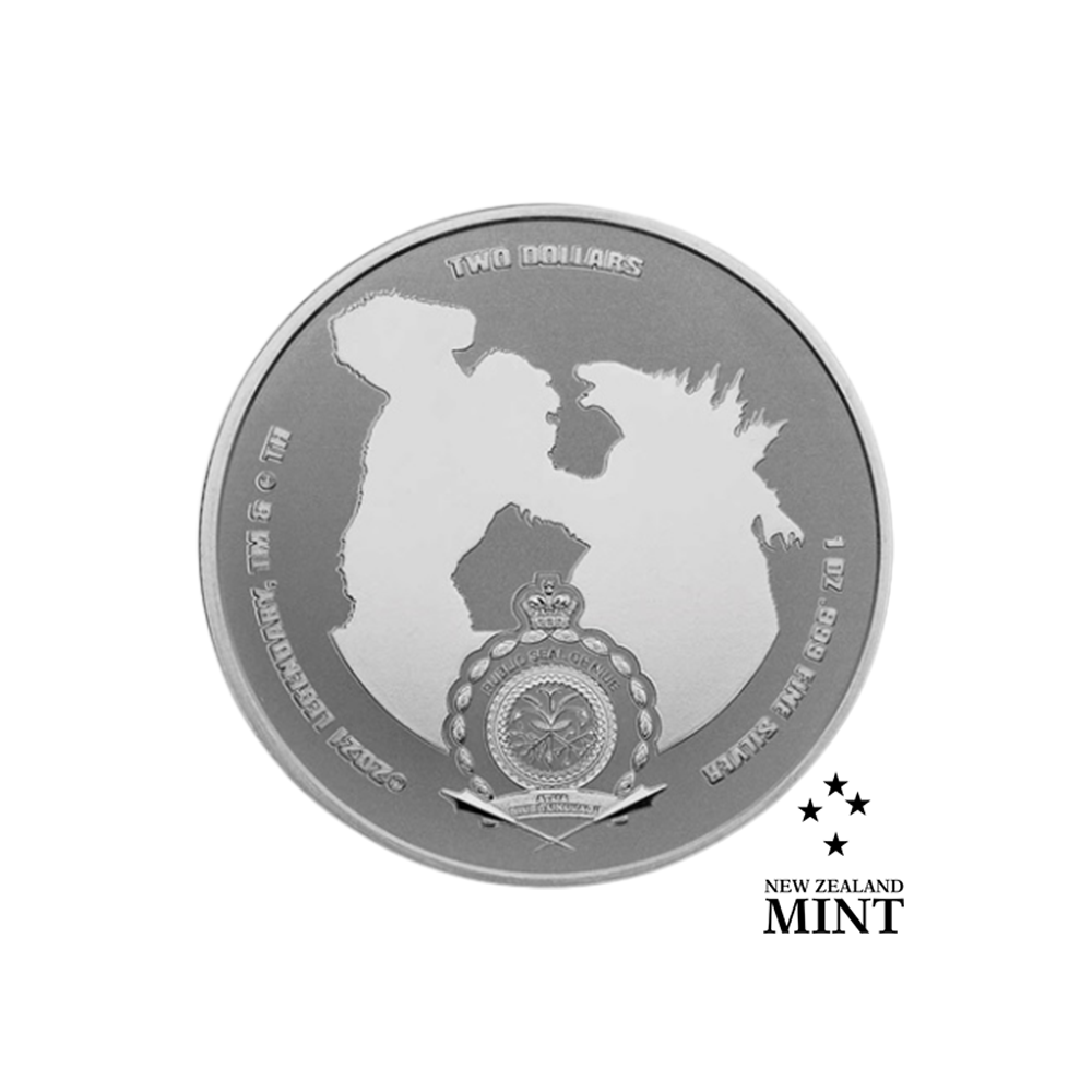 Godzilla - Monnaie de 1 Oz d'Argent - Ensemble de 2 Pièces Godzilla vs. Kong  - BU 2021