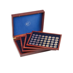 ⁣⁢Luxury VOLTERRA QUATTRO Box for 24 complete Euro coin sets in capsules⁤⁣