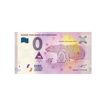 Ticket de lembrança de zero euro - Norge Svalbard Spitsbergen - Noruega - 2019