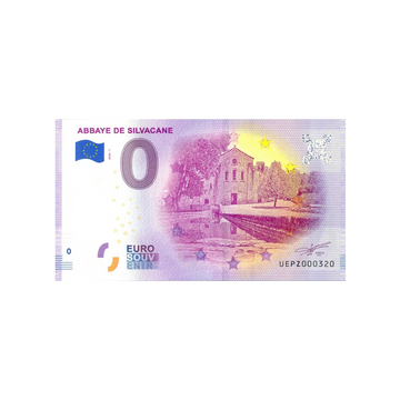 Souvenir ticket from zero to Euro - Silvacane Abbey - France - 2020